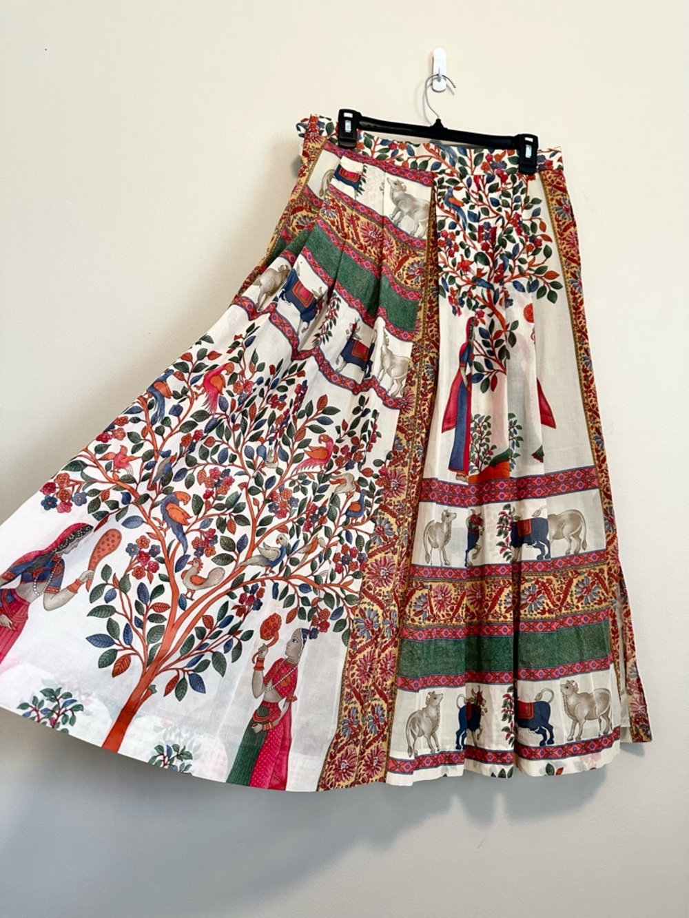 Vintage Geiger Austria Scenic Novelty Print Maxi Skirt Size 10 Folklore Rare